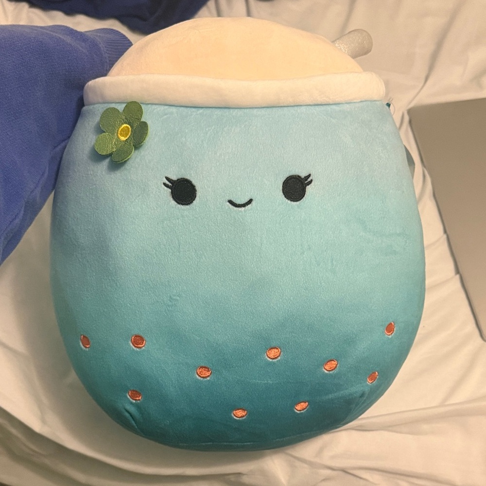 Boba Squishmallows Blue Pillow